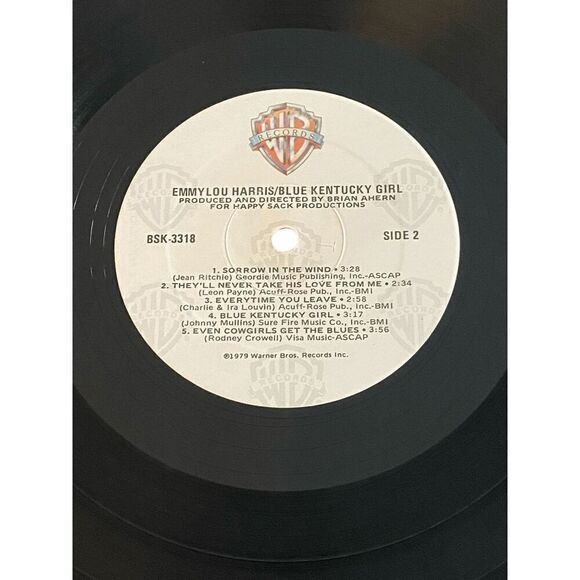 EMMYLOU HARRIS - BLUE KENTUCKY GIRL BSK-3318 WARNER BROTHERS 1979 VINYL LP - Picture 6 of 8